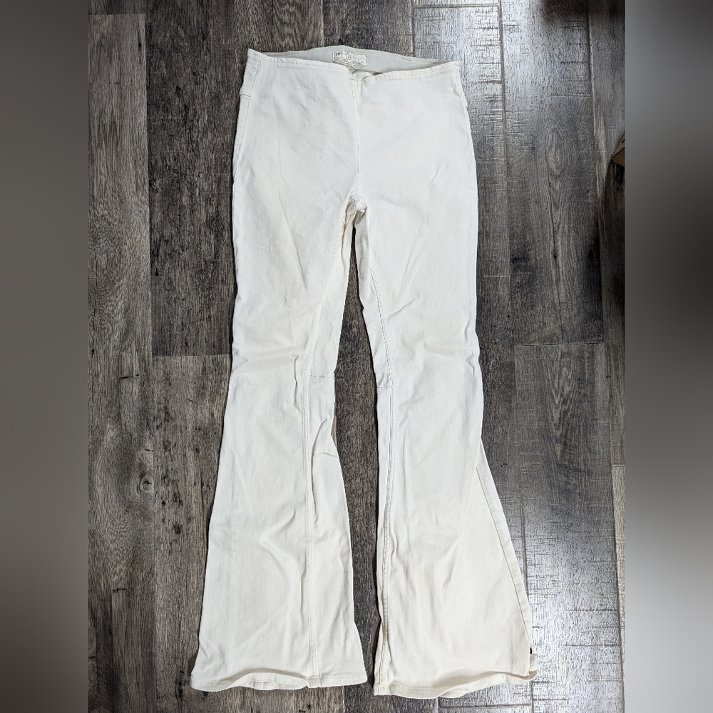 Free people wide leg white pants size 30r